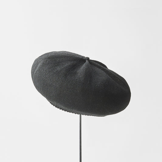 BERET TOP GATHER BIG - Mature ha. silk Black