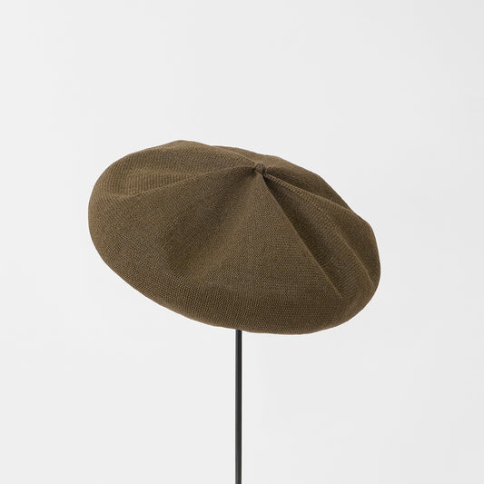 BERET TOP GATHER BIG - Mature ha. silk Olive Brown