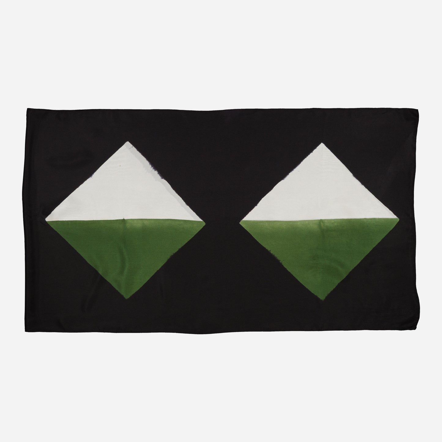 Origami - Silk Stole GREEN 422 & BLACK