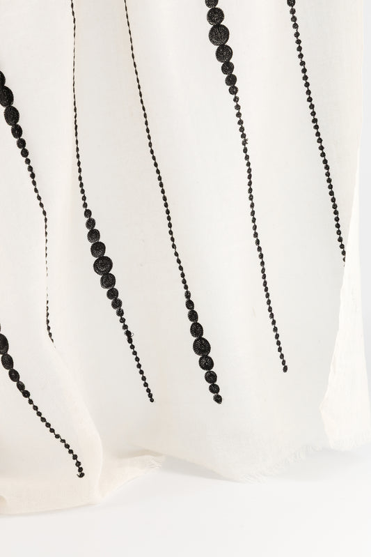 PERLES - Silk Stole Naturel & black