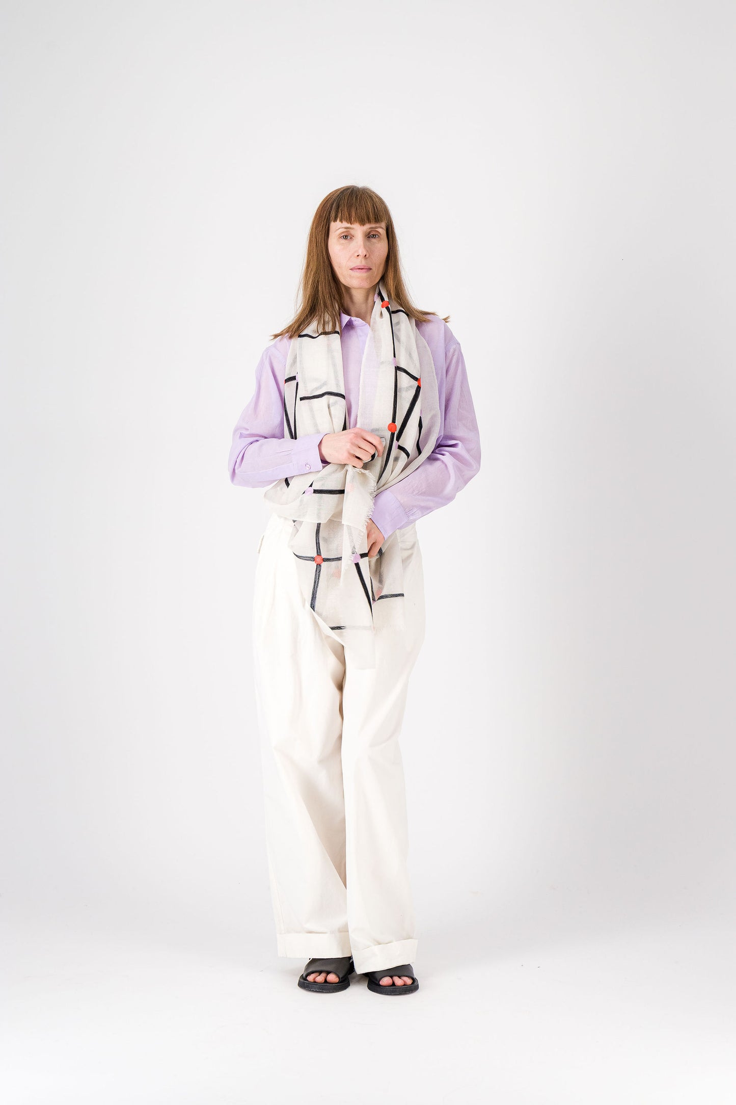 PASTILLES -  Silk Stole Vermillion & Lilac