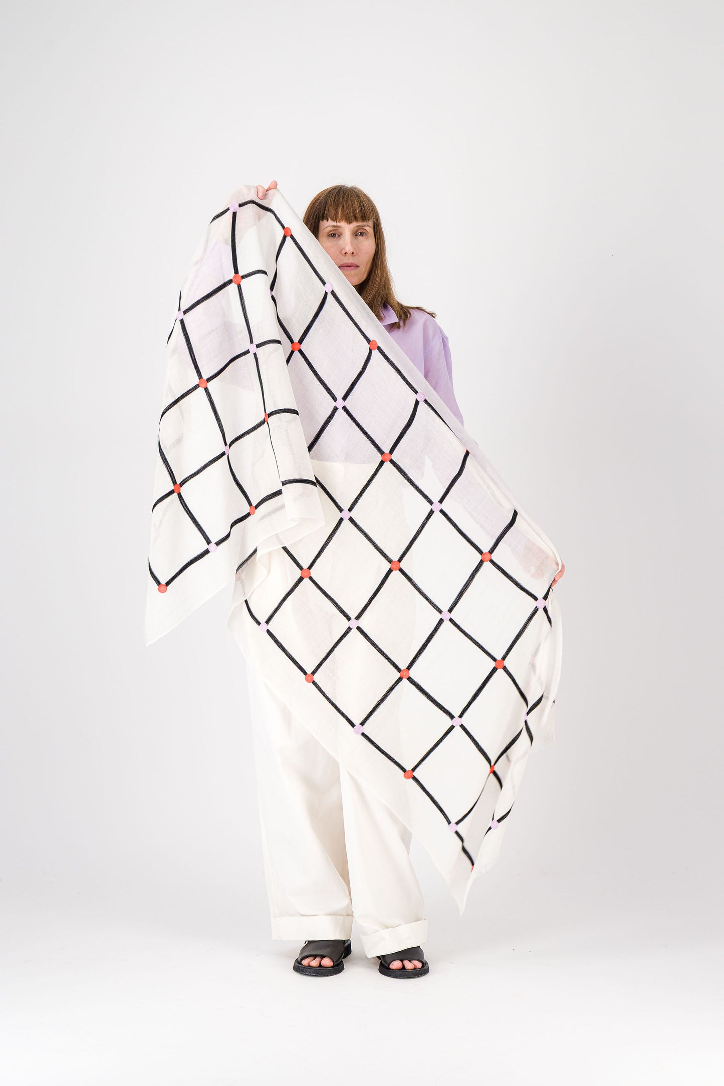 PASTILLES -  Silk Stole Vermillion & Lilac