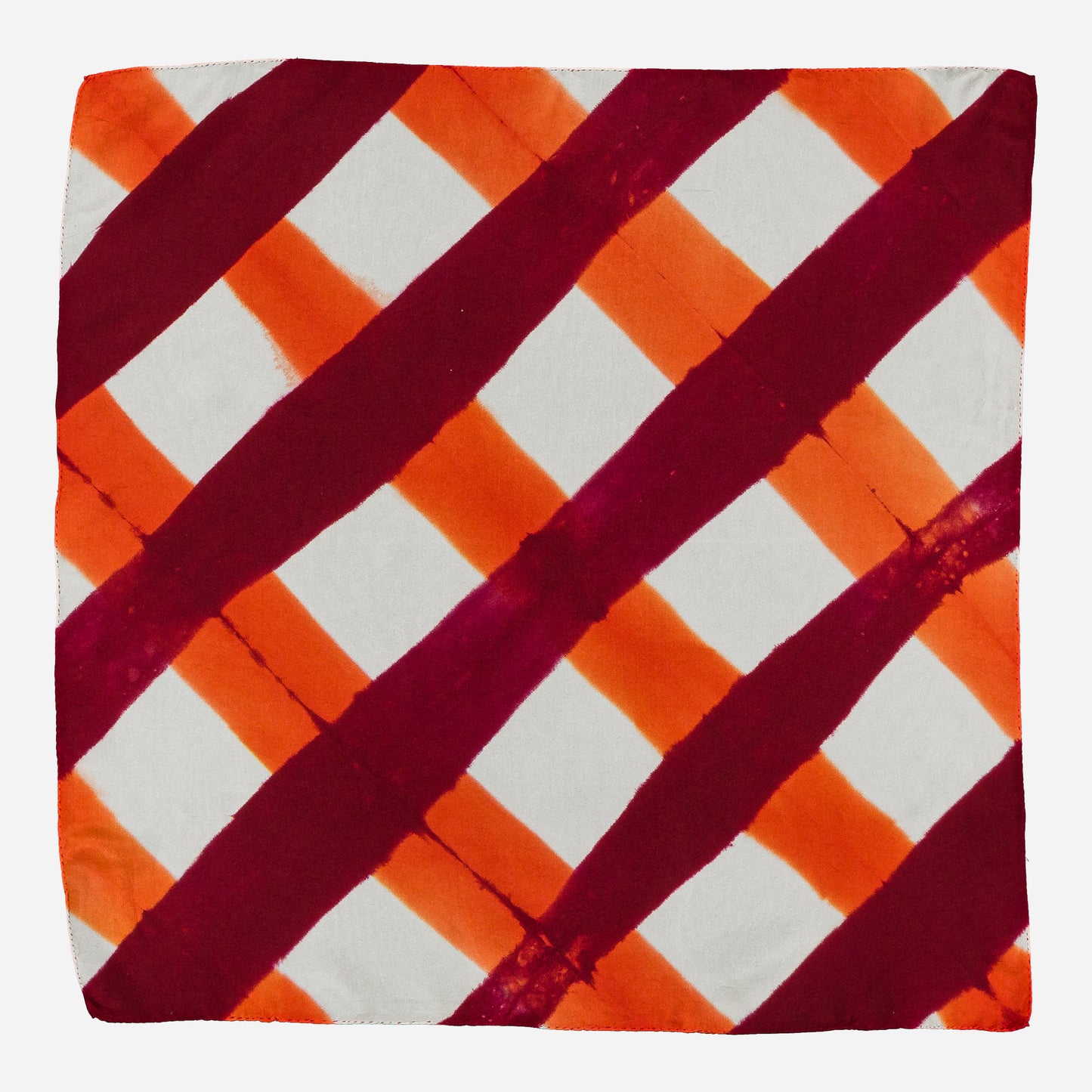 PIQUE-NIQUE - Silk bandana KYOTO RED 27 & CORAL 131