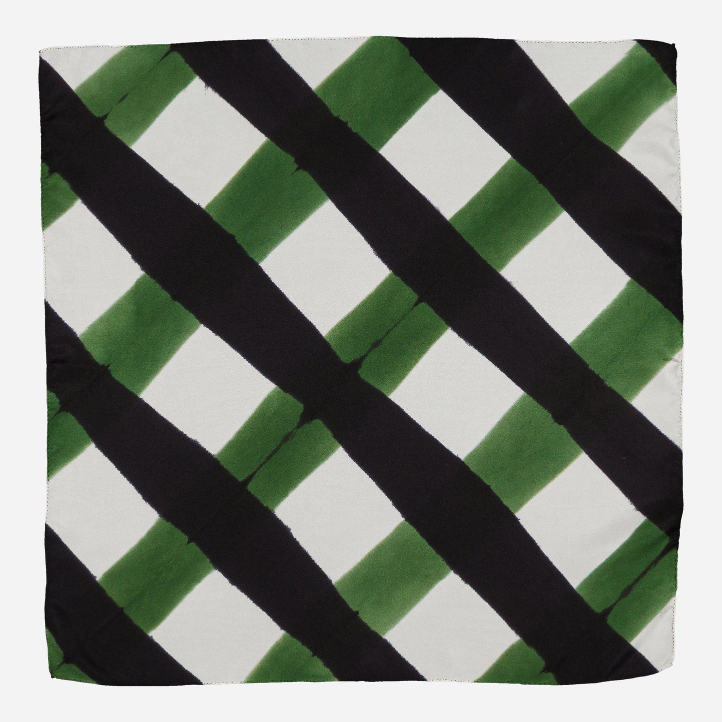 PIQUE-NIQUE - Silk bandana GREEN 422 & BLACK