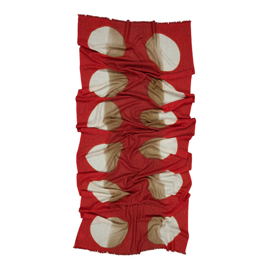 PARADE - MERINO SCARF RED & KRAFT