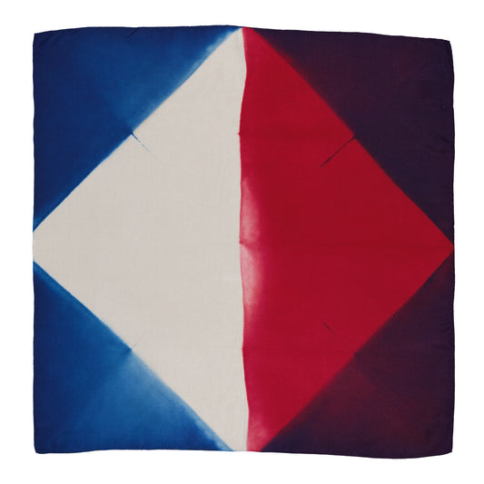 TANGRAM - Silk bandana NAVY BLUE & GARNET