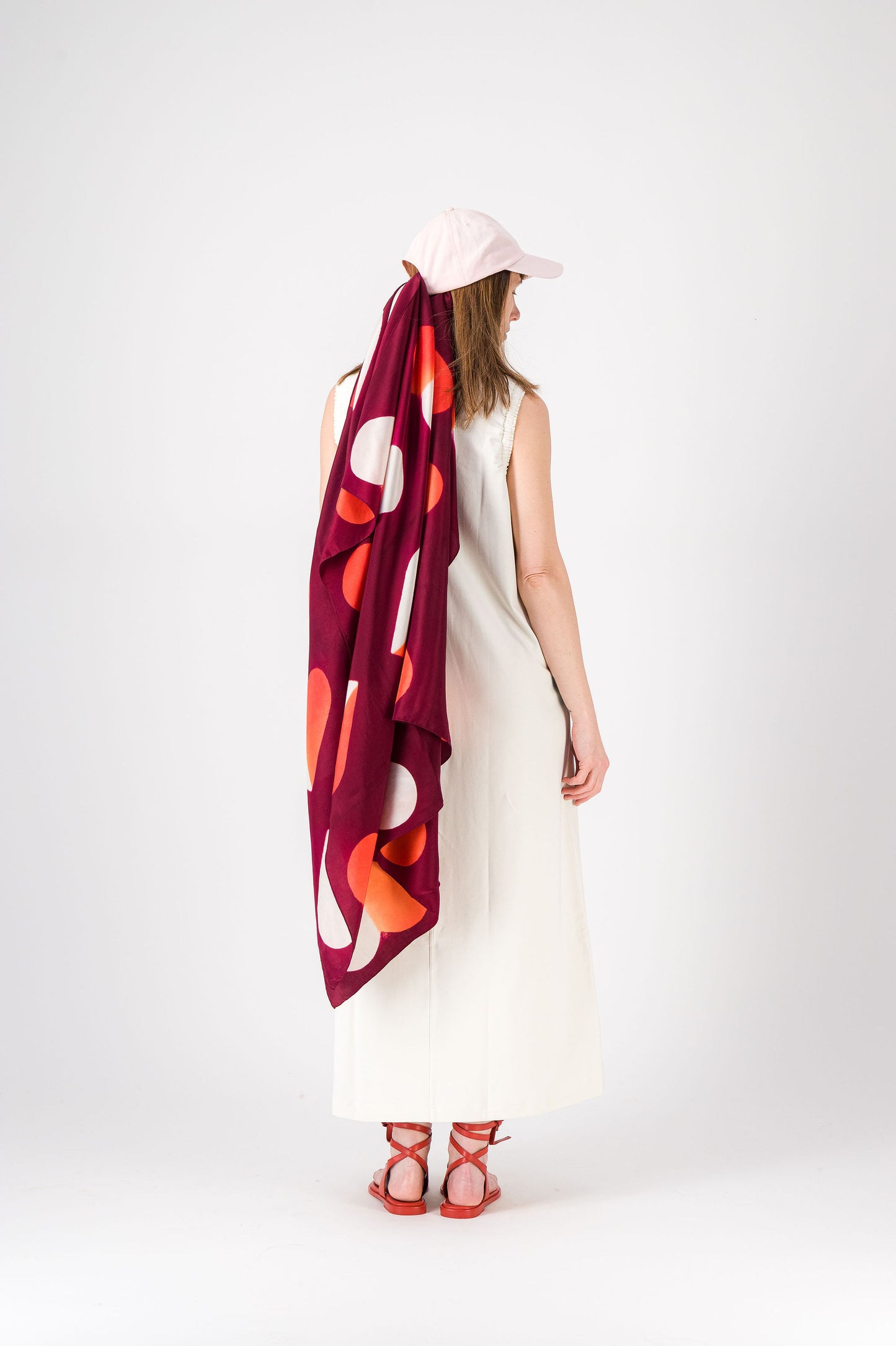 AMOUR - Silk Scarf KYOTO RED 27 & CORAL 131
