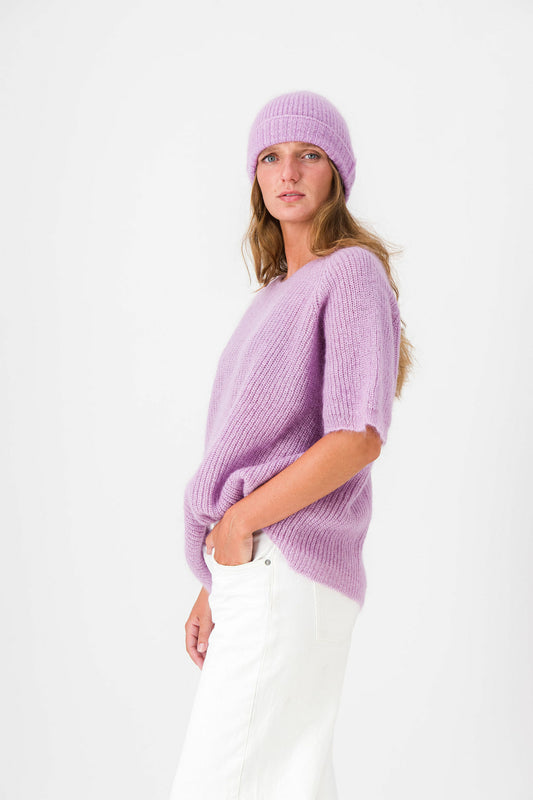 NEIGE - Bonnet mohair et soie