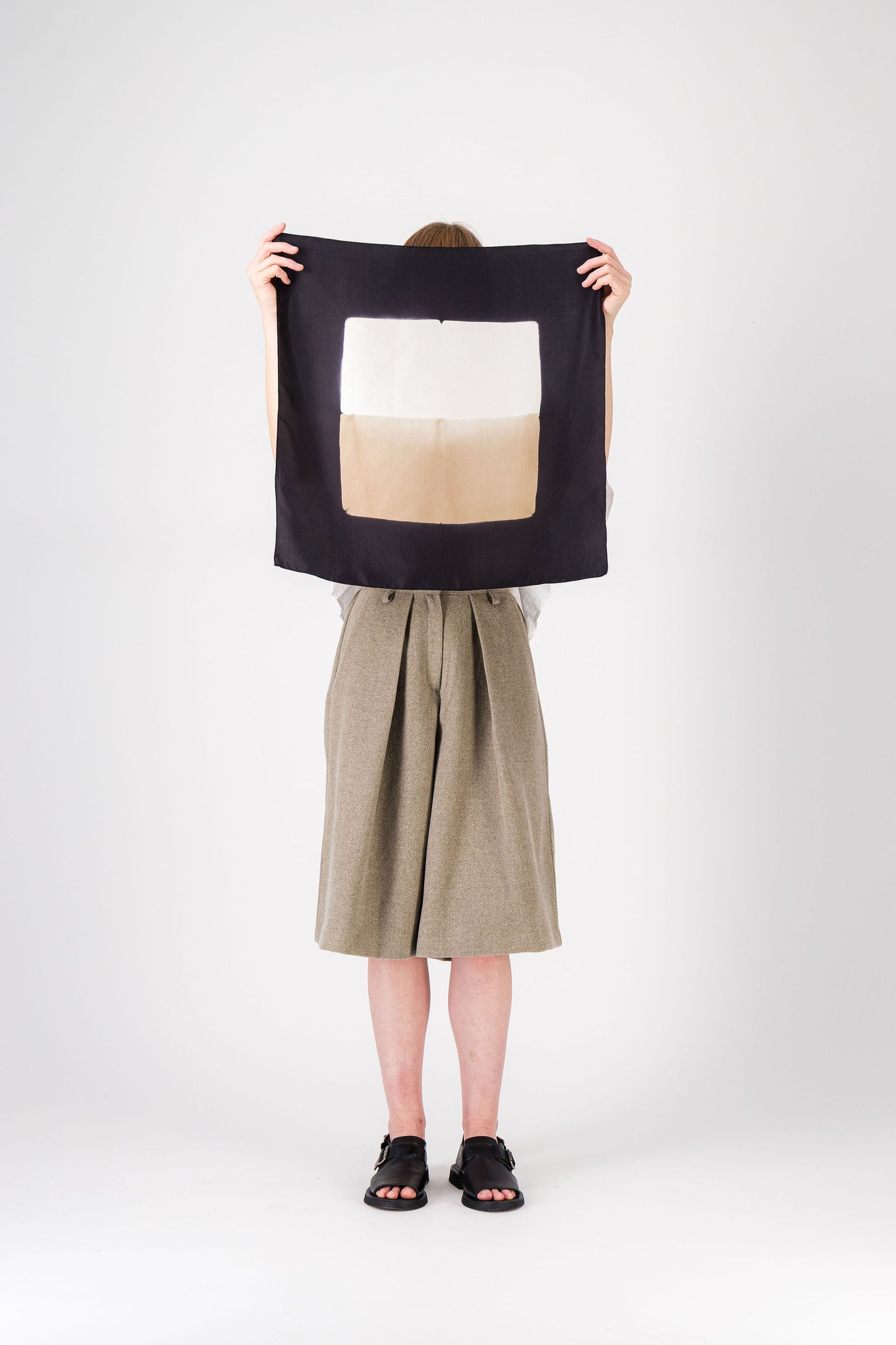 CONTRASTE - Silk Bandana BEIGE & BLACK