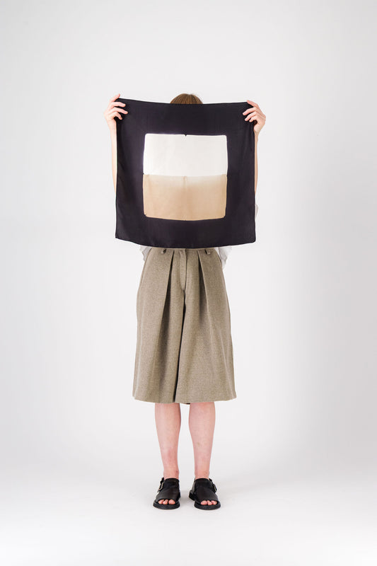 CONTRASTE - Silk Bandana BEIGE & BLACK