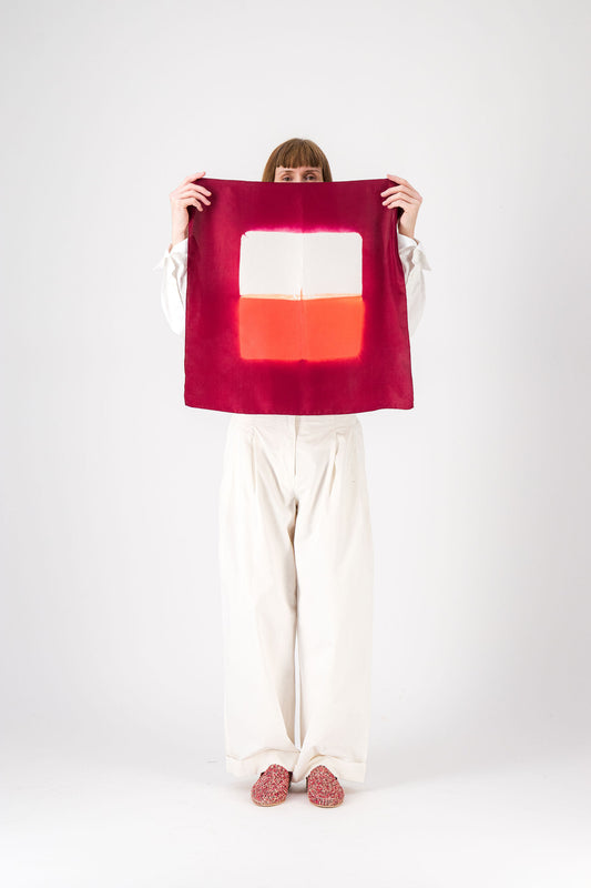 CONTRASTE - Silk Bandana KYOTO RED 27 & CORAL 131