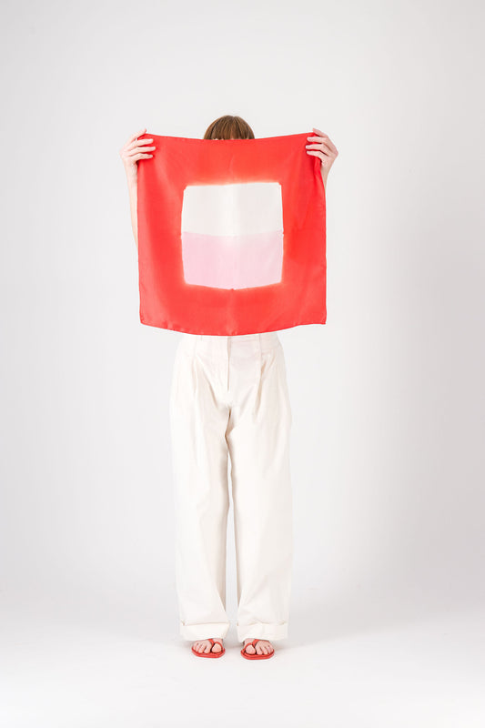 CONTRASTE - Silk Bandana PINK 216 & CORAL 131