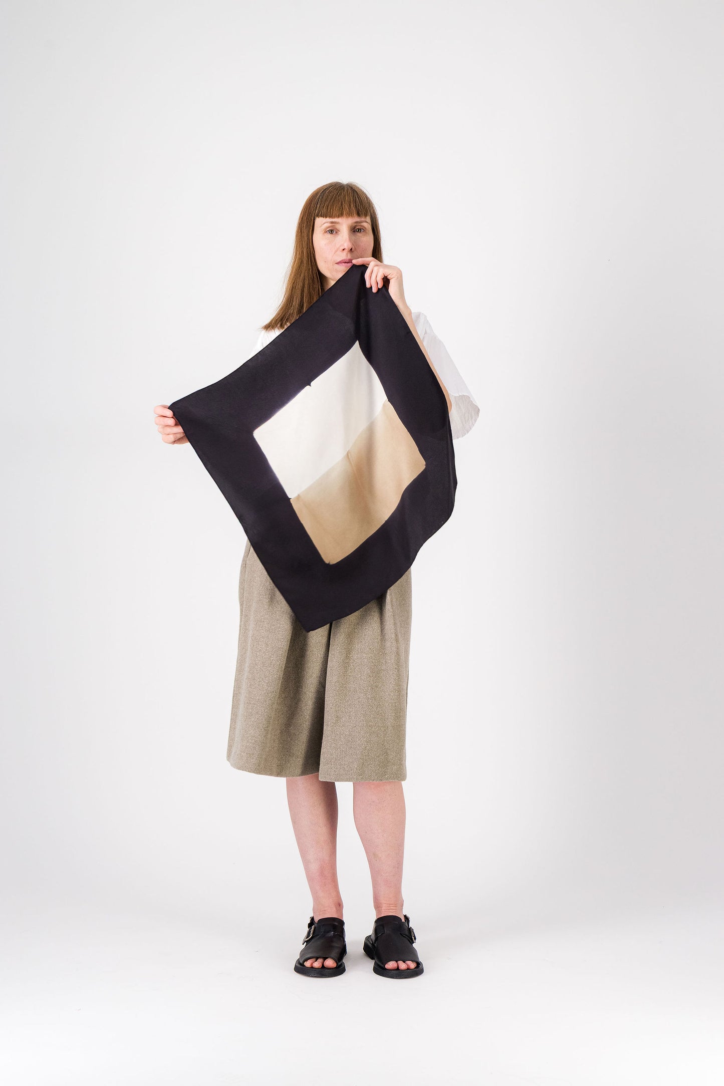 CONTRASTE - Silk Bandana BEIGE & BLACK