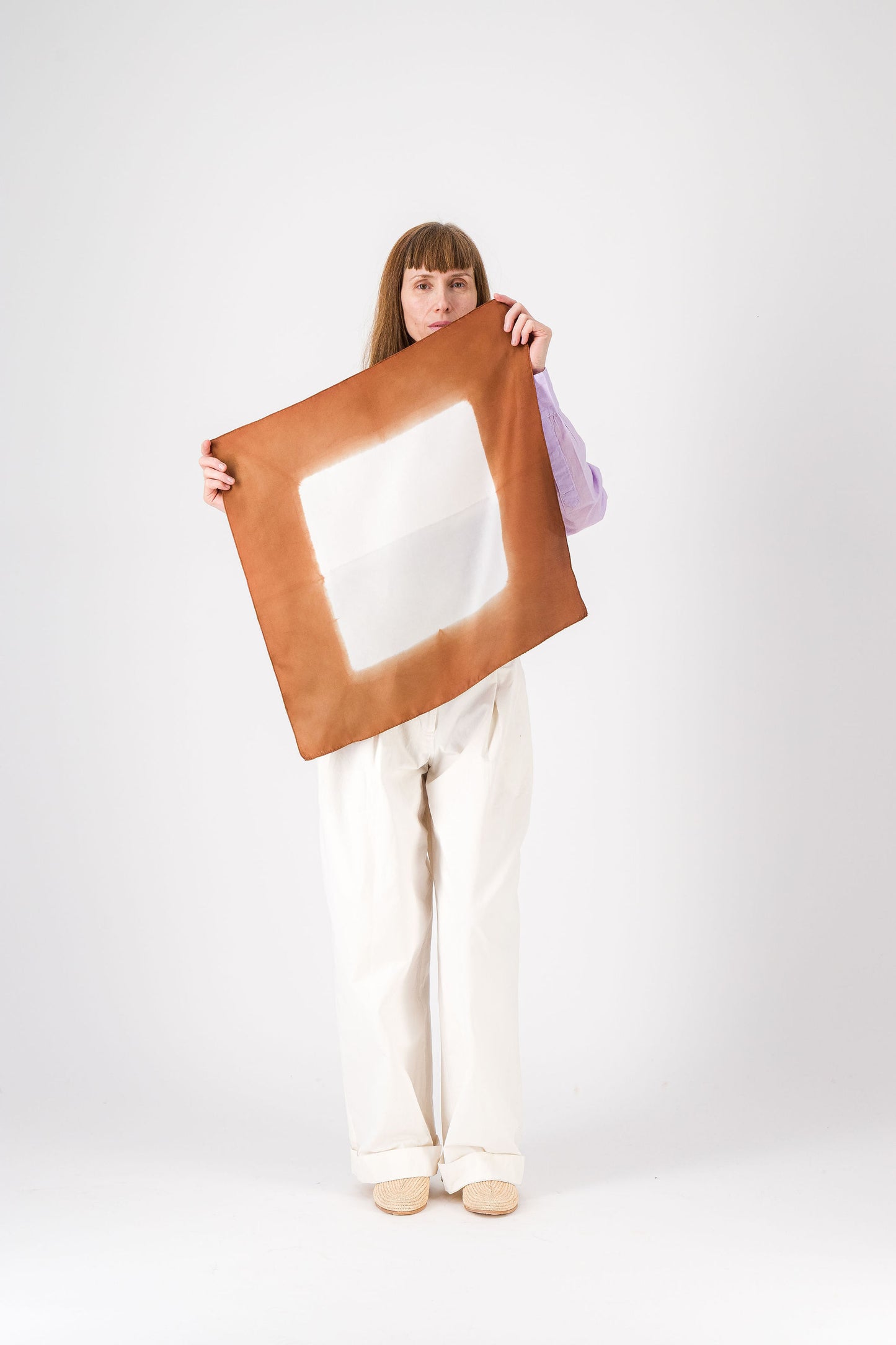 CONTRASTE - Silk Bandana CHESTNUT 112 & AZUR 32