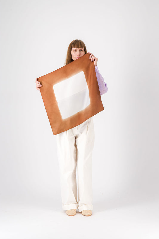 CONTRASTE - Silk Bandana CHESTNUT 112 & AZUR 32