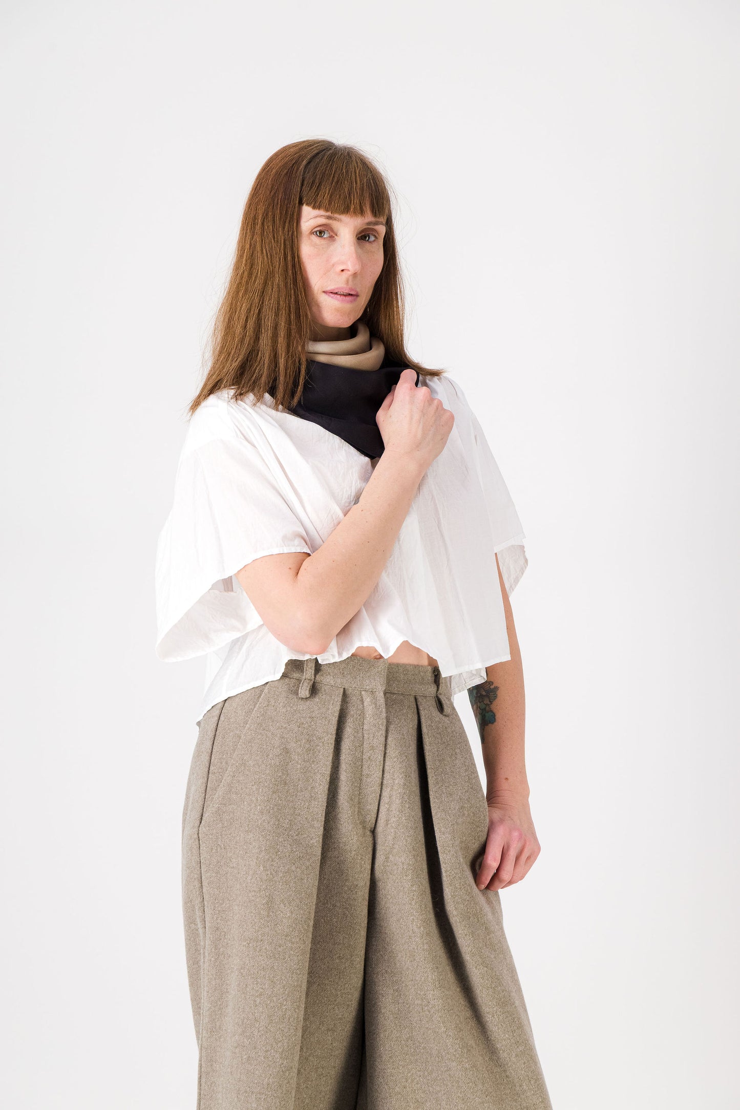 CONTRASTE - Silk Bandana BEIGE & BLACK