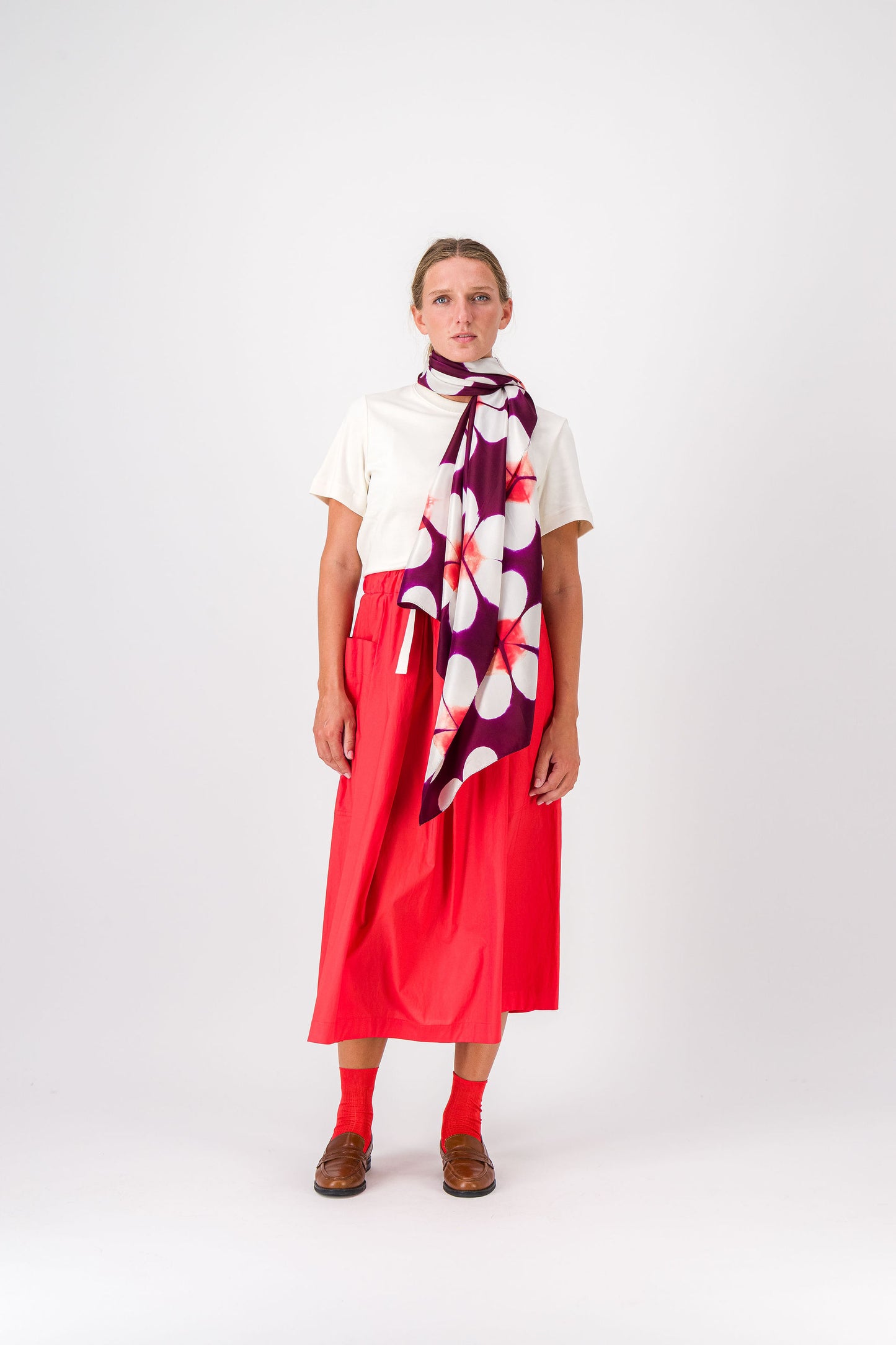 DAISY - Silk scarf CASSIS & CHILLY