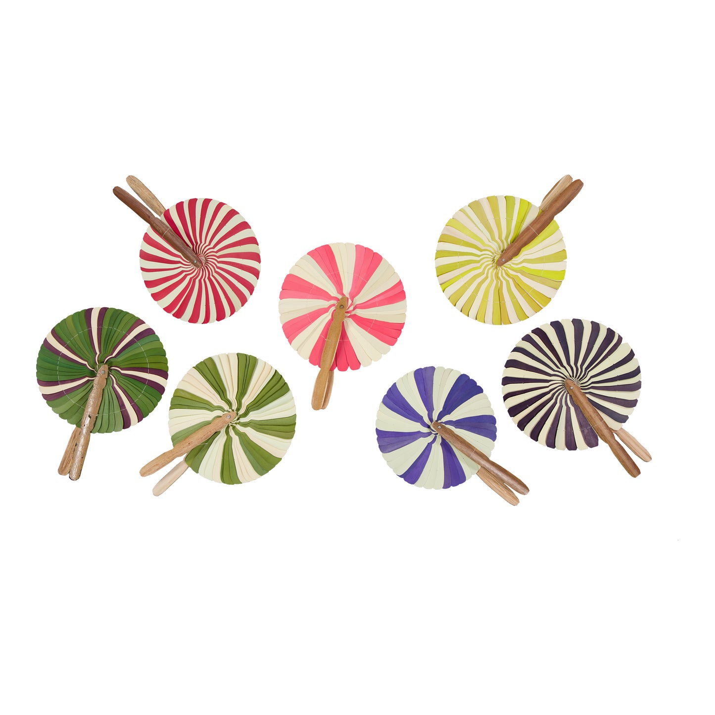 ÉVENTAIL EN PALME GREEN & NATURAL