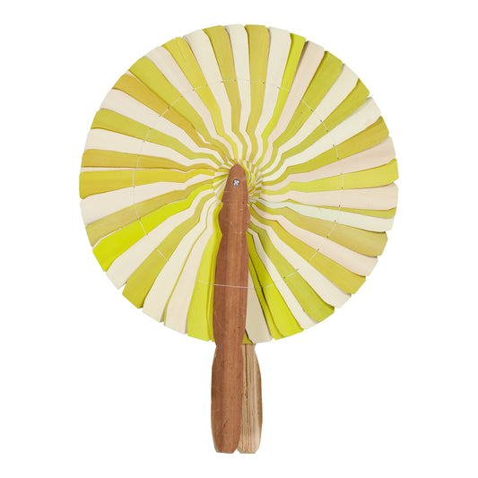 ÉVENTAIL EN PALME YELLOW & NATURAL