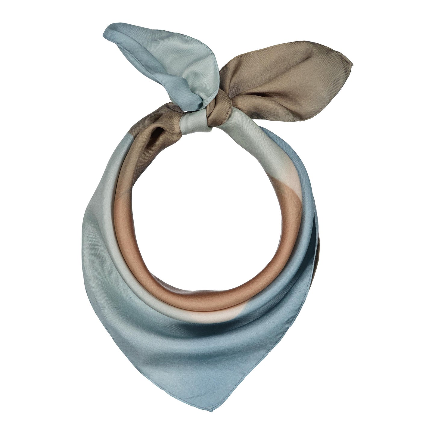 FOLIO - a silk bandana BEIGE & AZUR