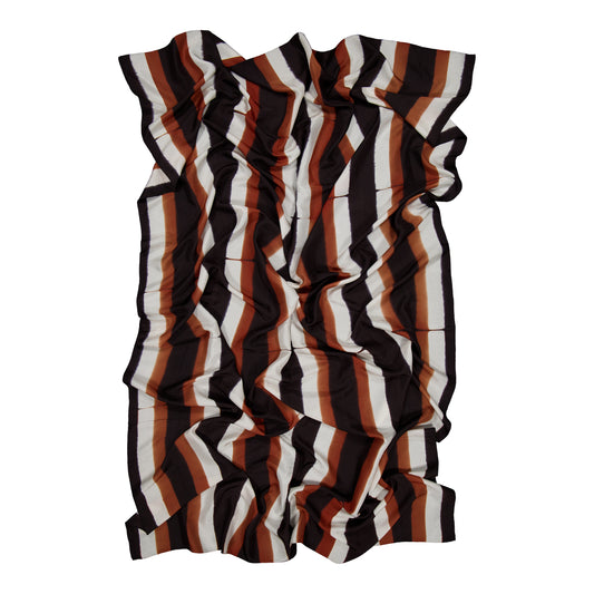 FREQUENCE - SILK SCARF BLACK & COGNAC