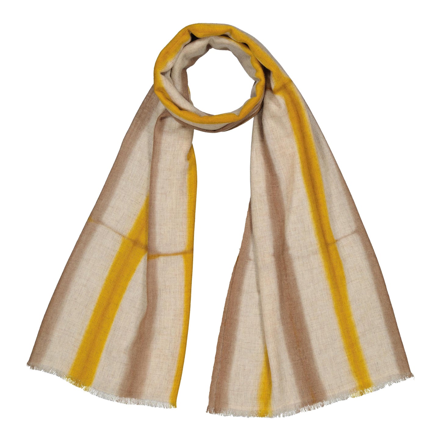 HASARD - merino wool stole YELLOW & BEIGE