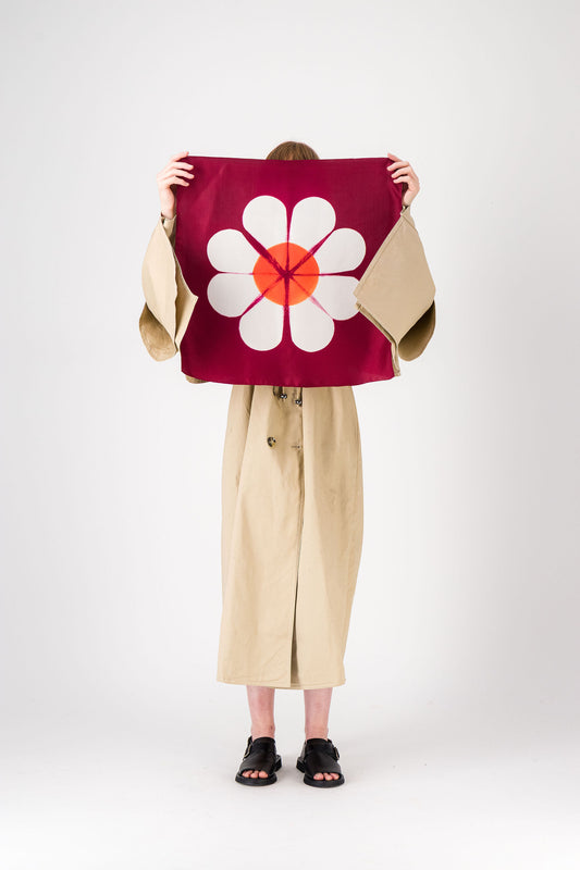 MARGUERITE - Silk Bandana KYOTO RED 27 & CORAL 131