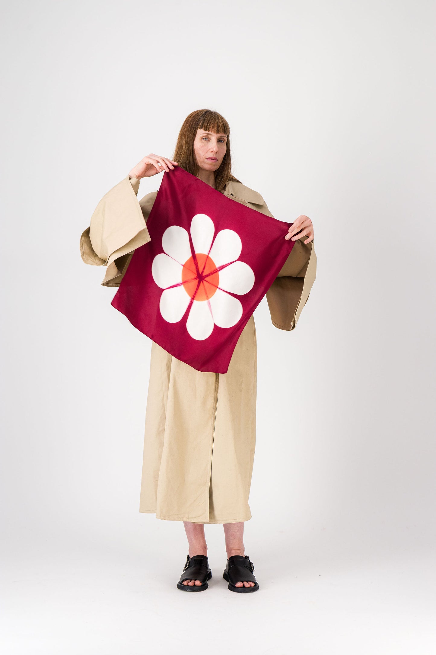 MARGUERITE - Silk Bandana KYOTO RED 27 & CORAL 131