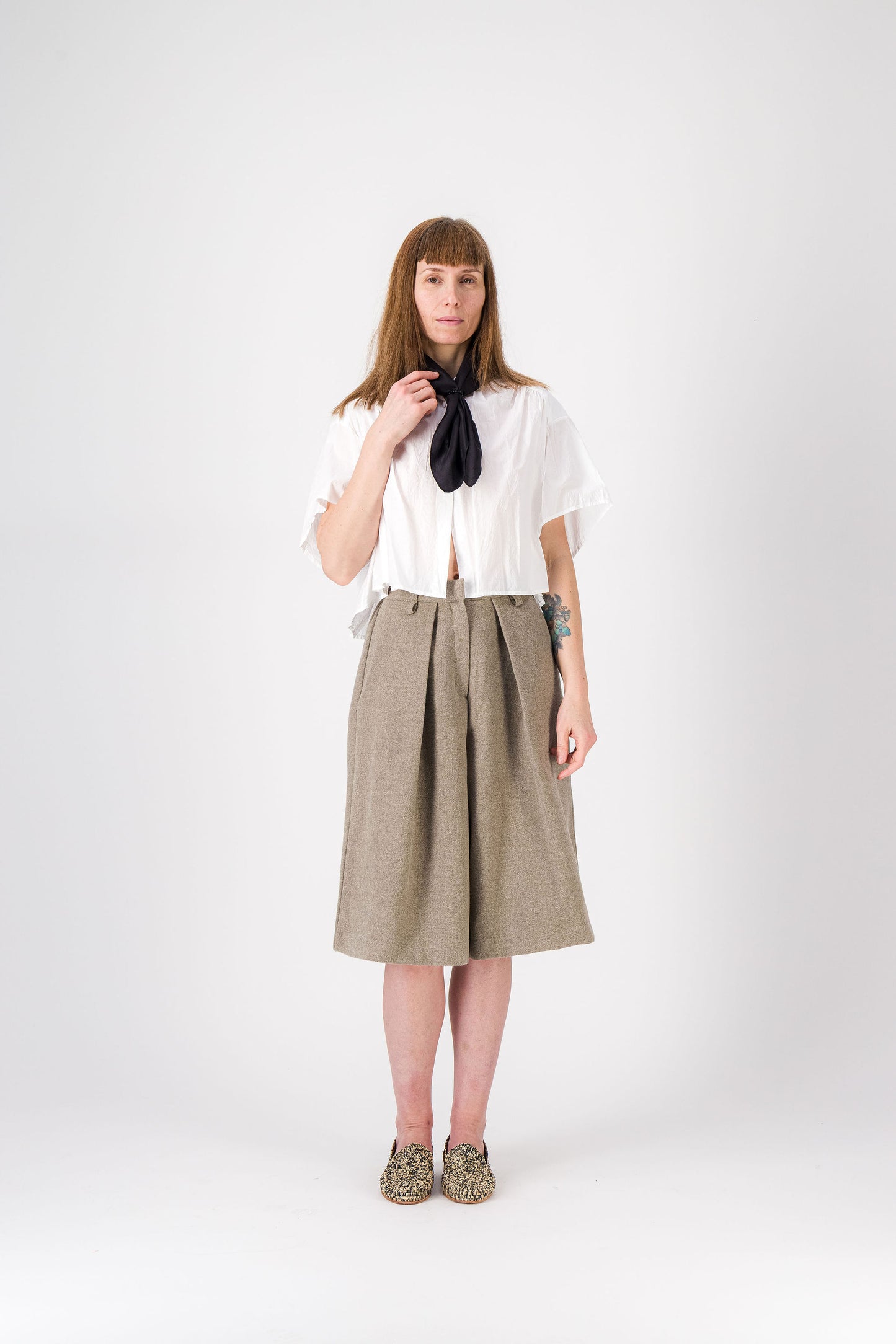 MARGUERITE - Silk Bandana BEIGE 134-D & BLACK