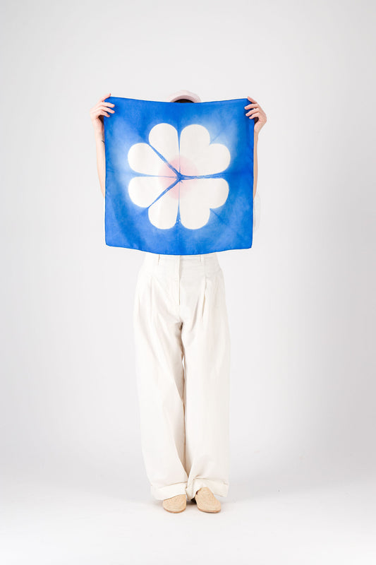 MARGUERITE - Silk Bandana BLUE 89 & PINK 216