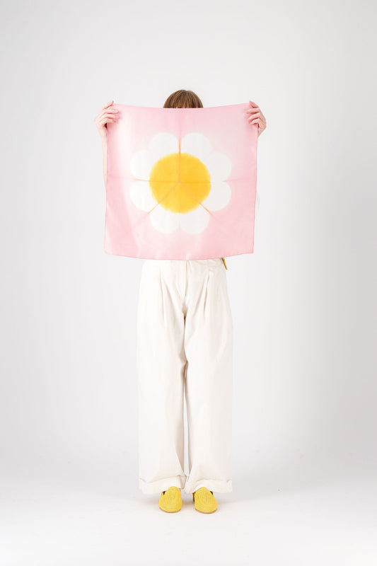 MARGUERITE - Silk Bandana PINK 216 & ANIS 223