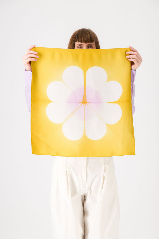 MARGUERITE - Silk Bandana ANIS 223 & LILAC 37
