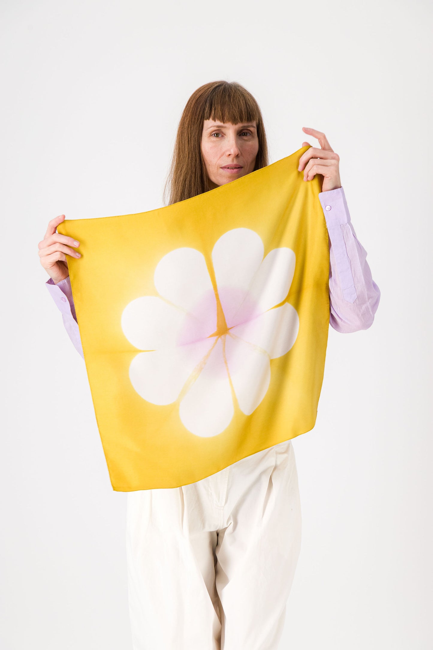 MARGUERITE - Silk Bandana ANIS 223 & LILAC 37