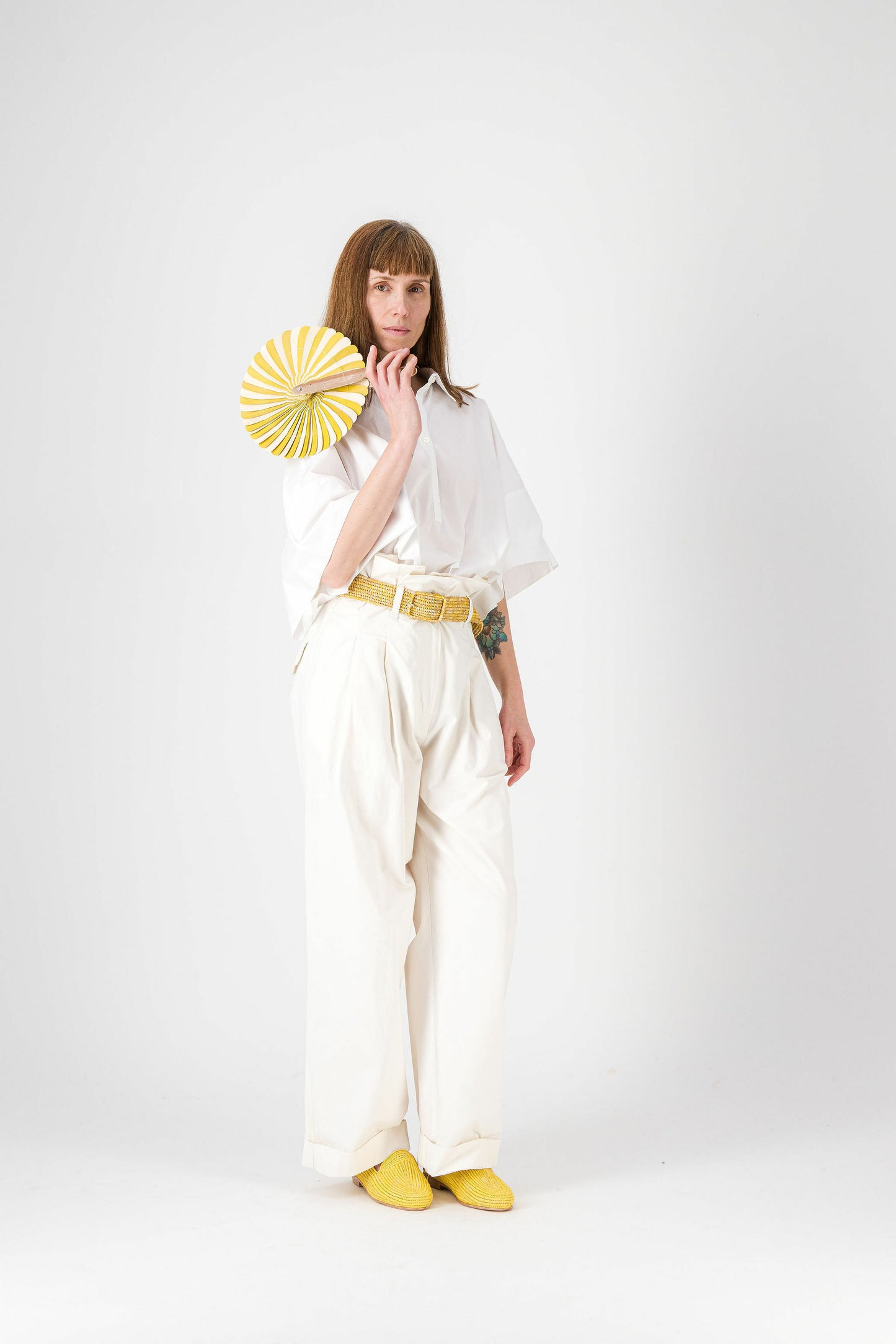 ÉVENTAIL EN PALME YELLOW & NATURAL