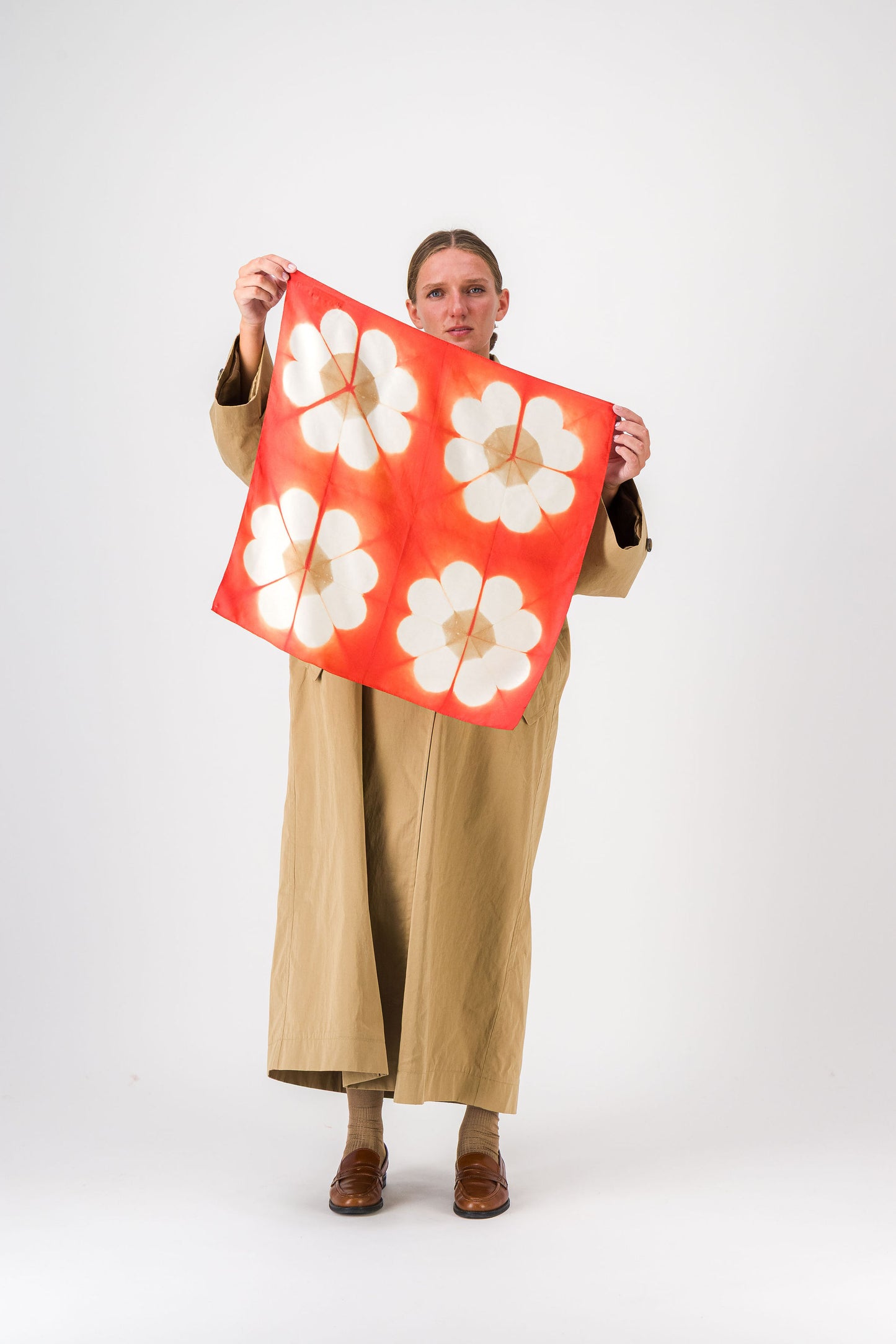 NAIVE - SILK BANDANA BURNT ORANGE & KRAFT