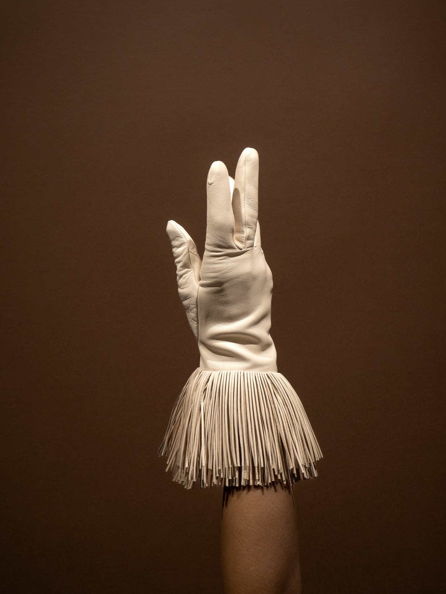 LENA GANTS EN CUIR - Agnelle PORCELAINE