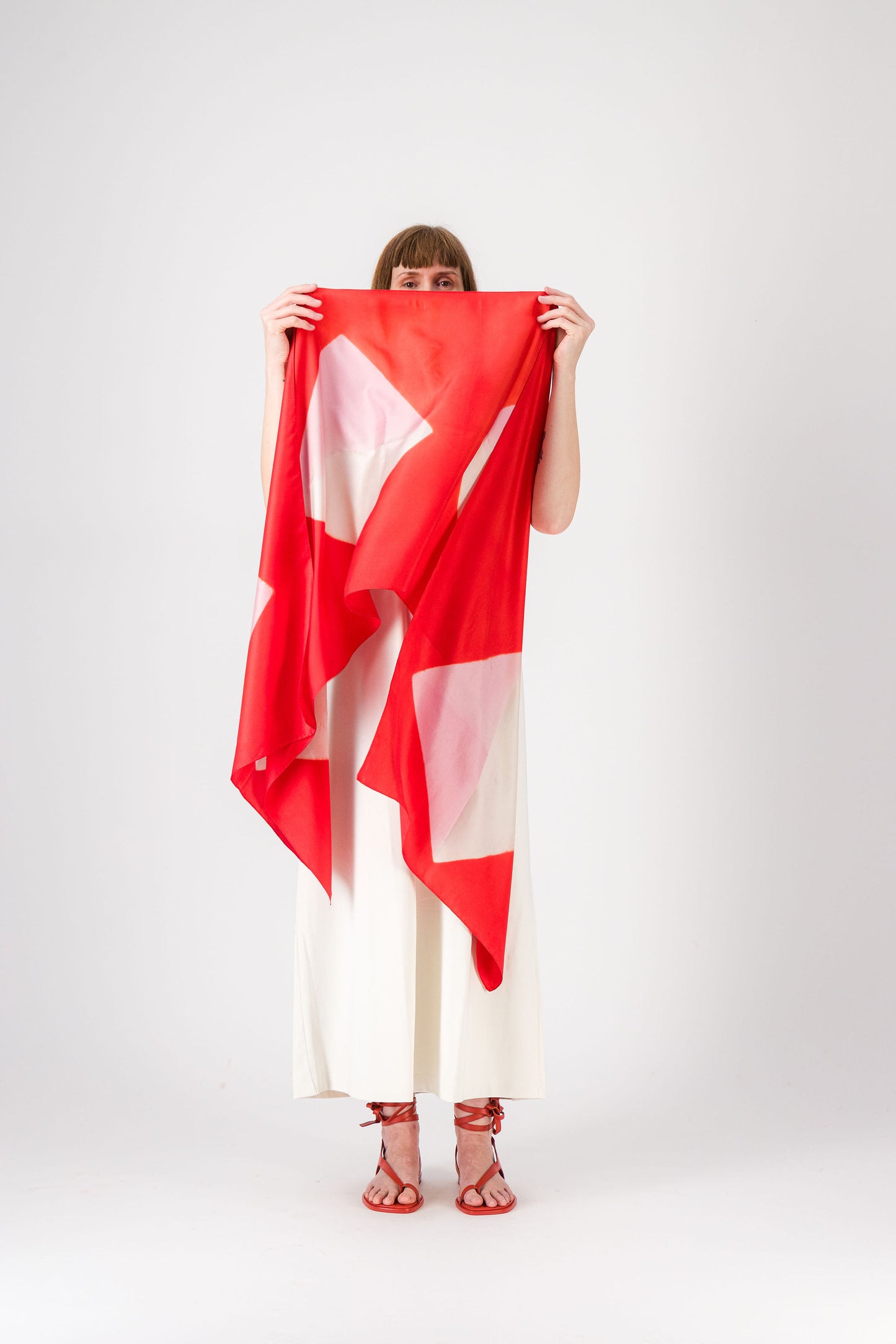 Origami - Silk Stole PINK 216 & CORAL 131