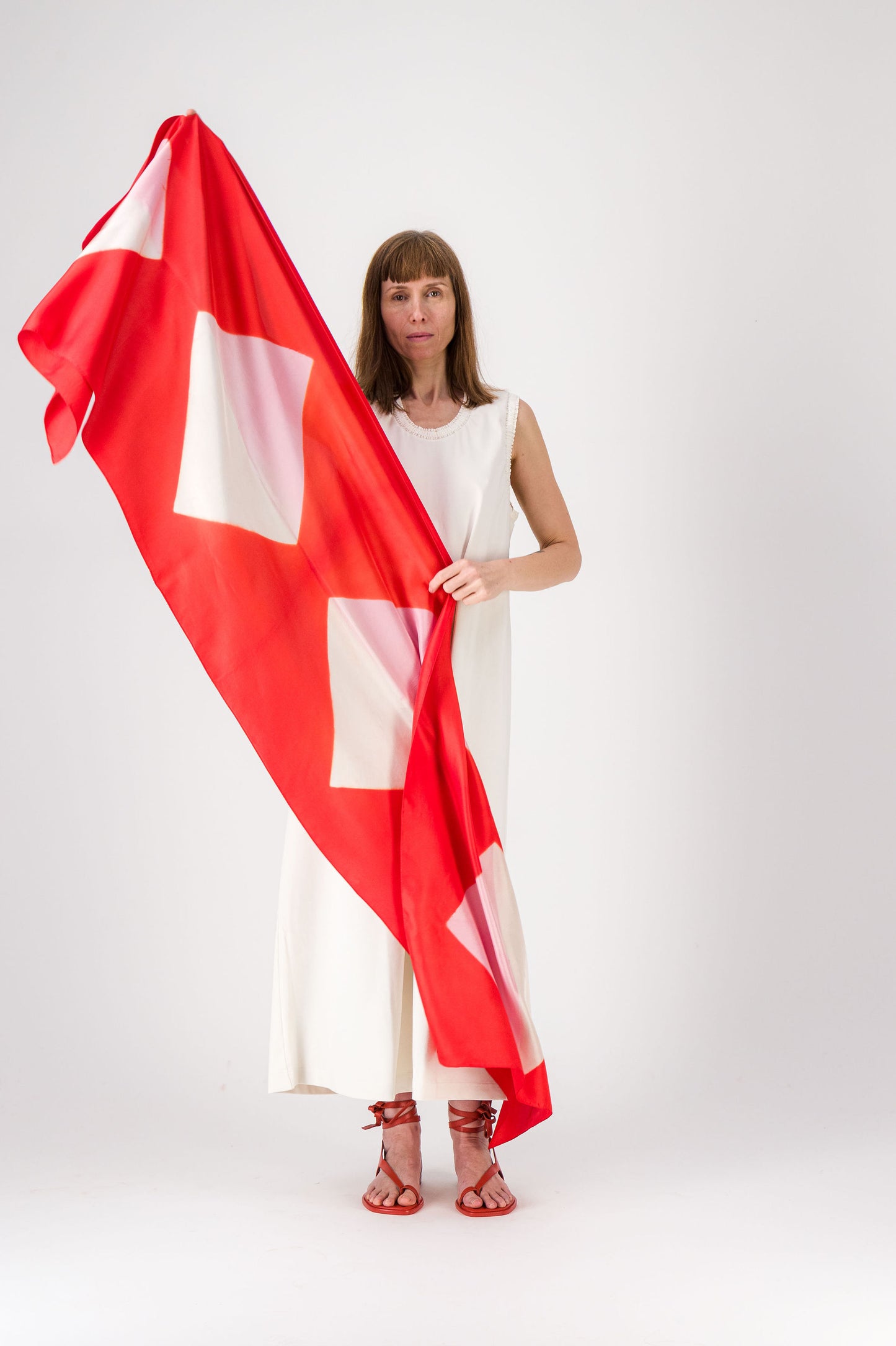 Origami - Silk Stole PINK 216 & CORAL 131