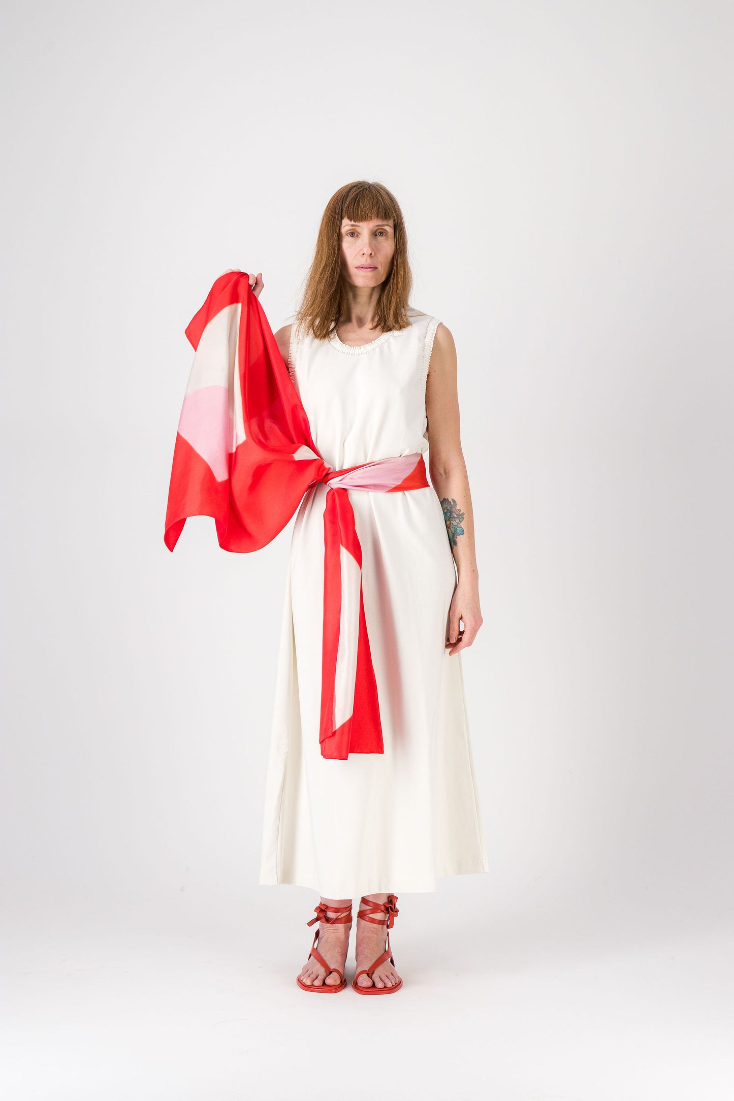 Origami - Silk Stole PINK 216 & CORAL 131