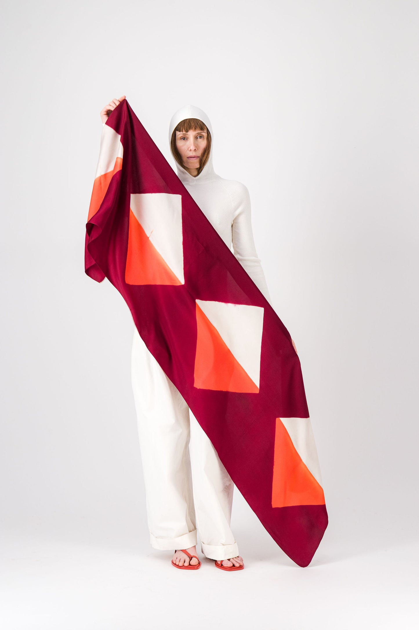Origami - Silk Stole KYOTO RED 27 & CORAL 131
