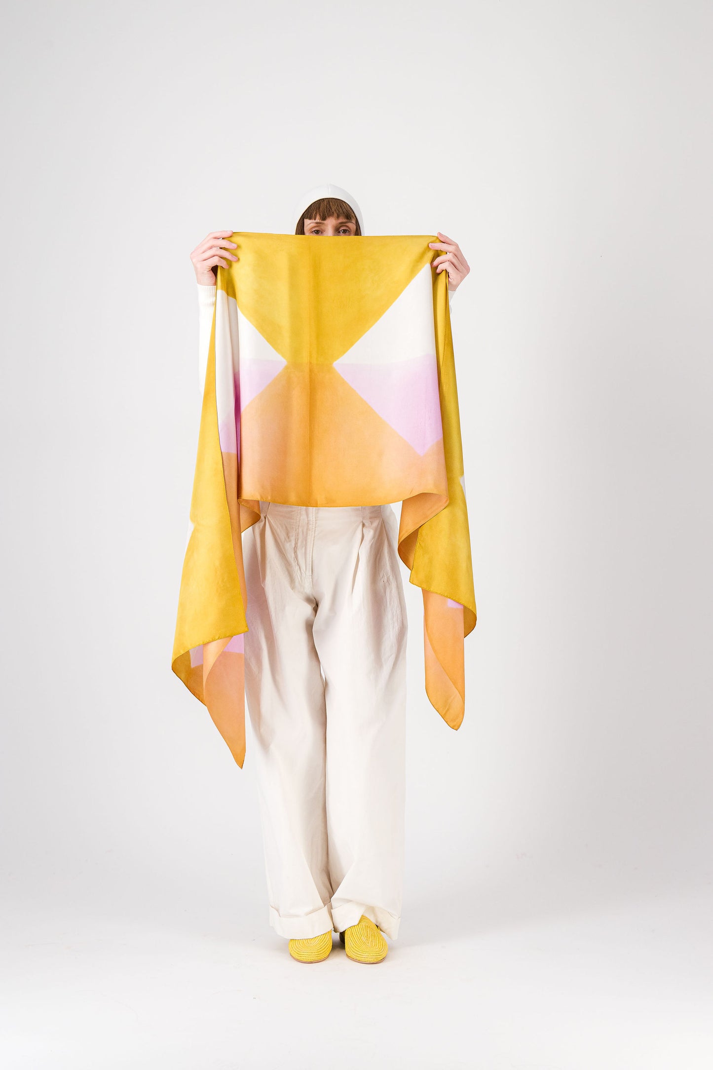 Origami - Silk Stole ANIS 223 & LILAC 37