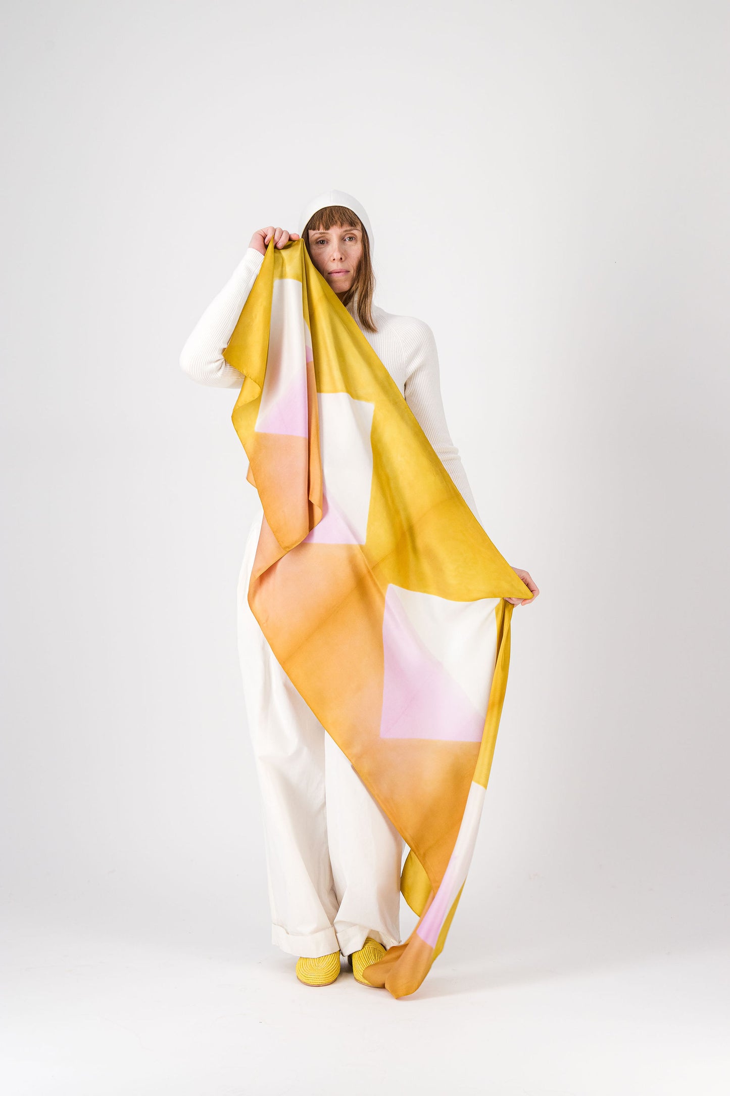 Origami - Silk Stole ANIS 223 & LILAC 37