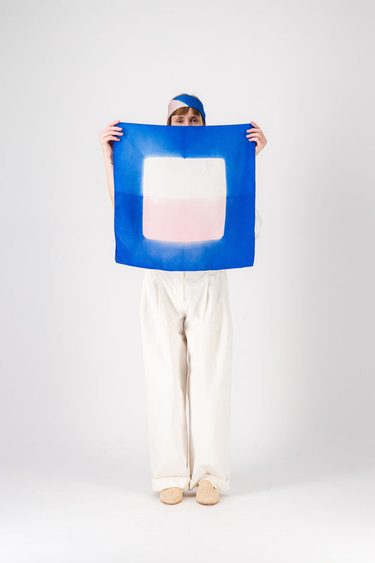 CONTRASTE - Silk Bandana BLUE 89 & PINK 216