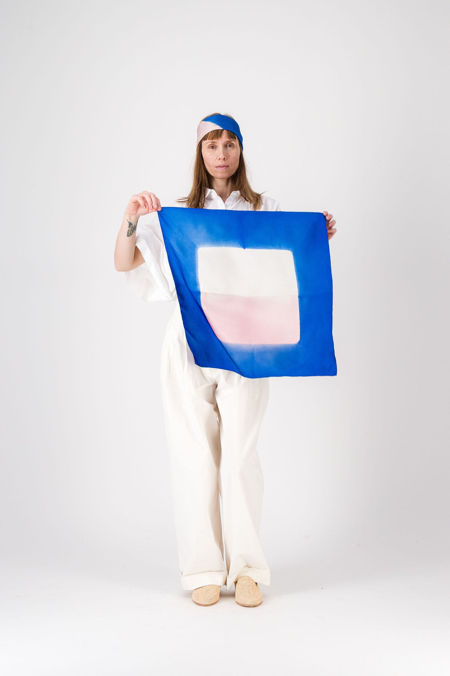 CONTRASTE - Silk Bandana BLUE 89 & PINK 216