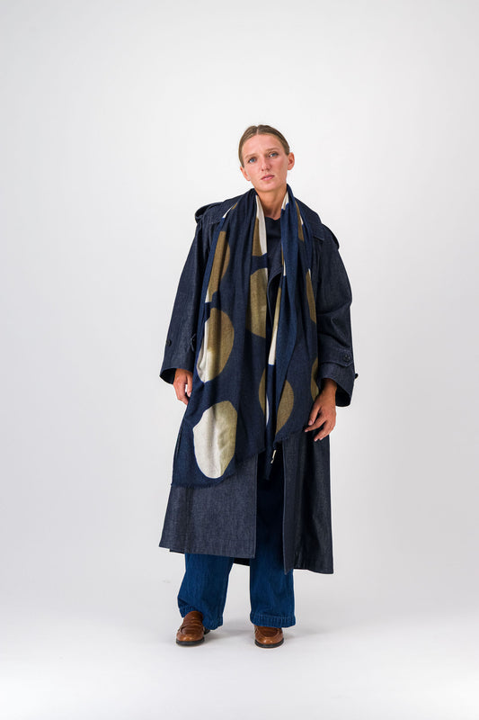 PARADE - MERINO SCARF BLUE & KHAKI
