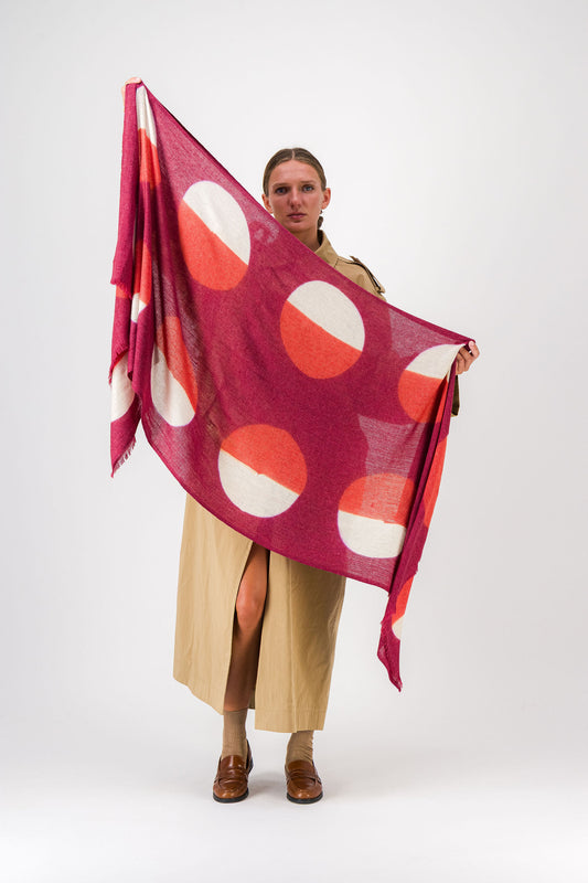PARADE - MERINO SCARF CASSIS & RED
