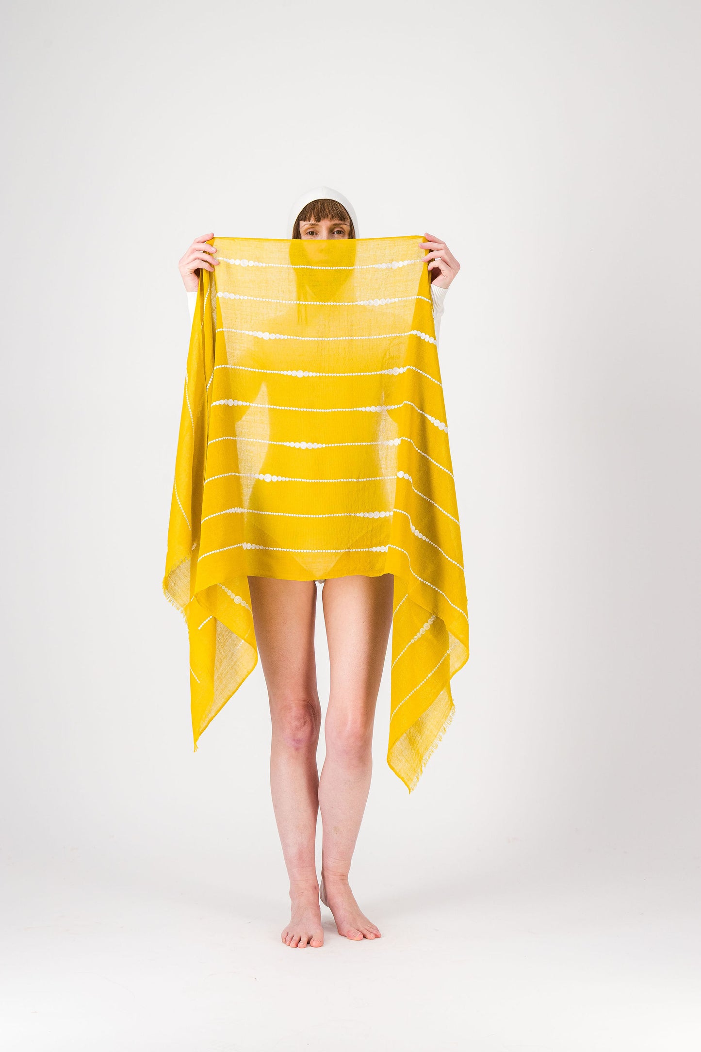 PERLES - Silk Stole Anis & naturel