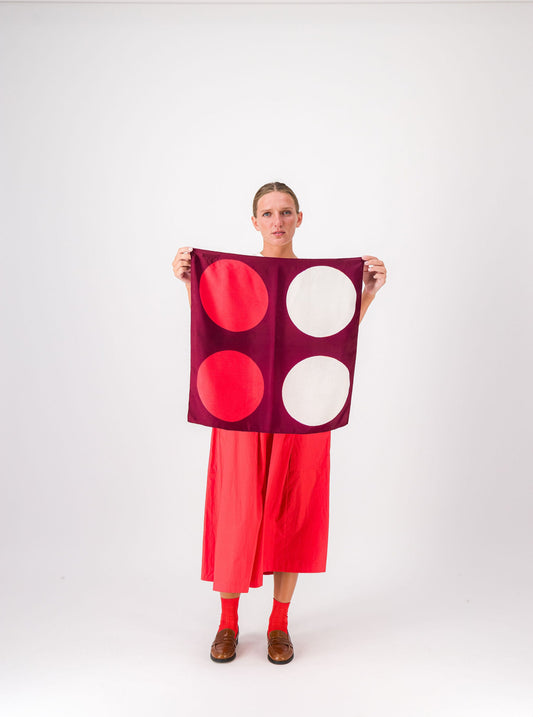 PILE - SILK BANDANA GARNET & CHILLY