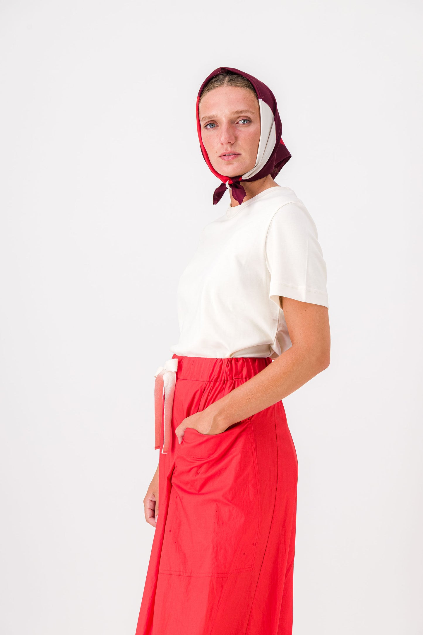 PILE - SILK BANDANA GARNET & CHILLY