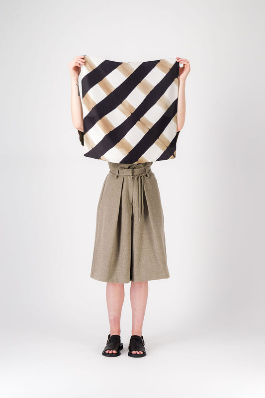 PIQUE-NIQUE - Silk bandana BEIGE 134-D & BLACK